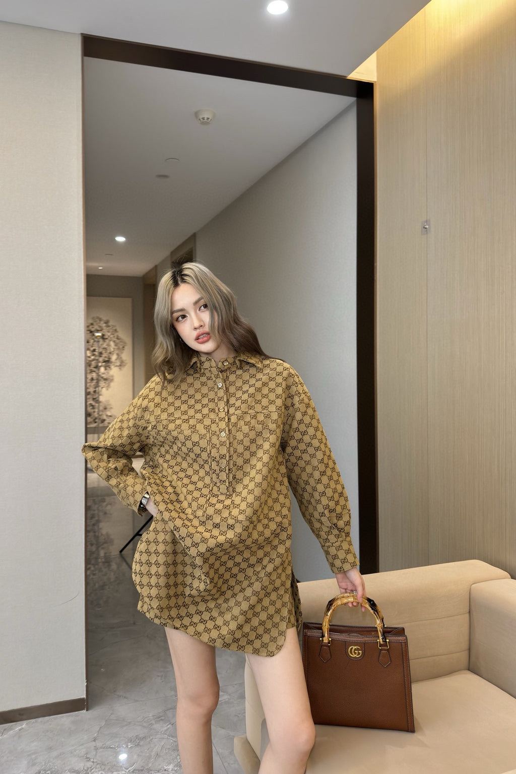 GG Fashion printed stand-up collar 0725062013