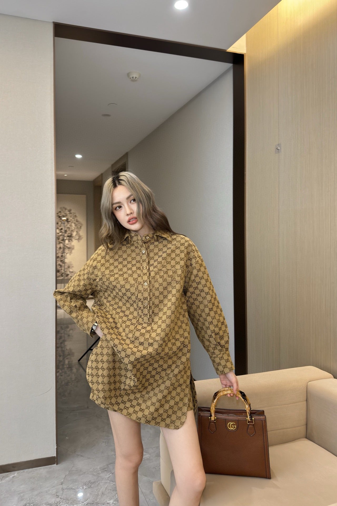 GG Fashion printed stand-up collar 0725062013