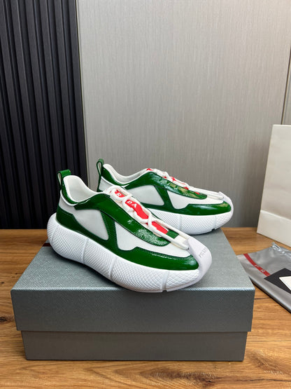 PR patent leather and mesh lace-up sneakers 0724111901