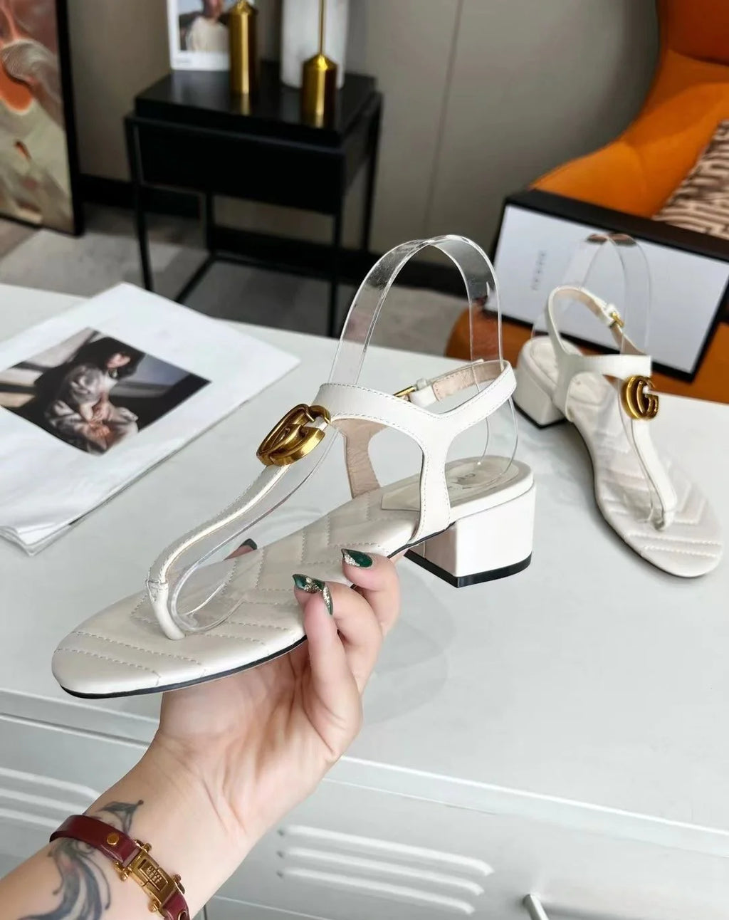 New Women's Sandals Double G Buckle Outer Wear All-match 1024031807