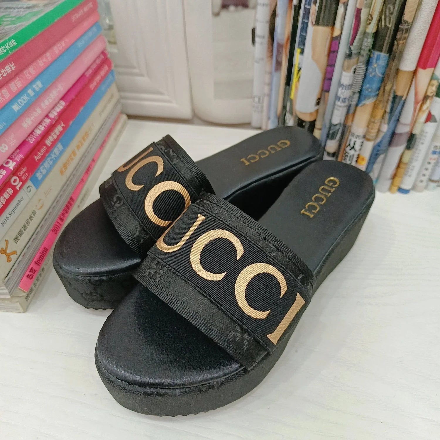 New Metallic Letter Women's Sandals 1024031806