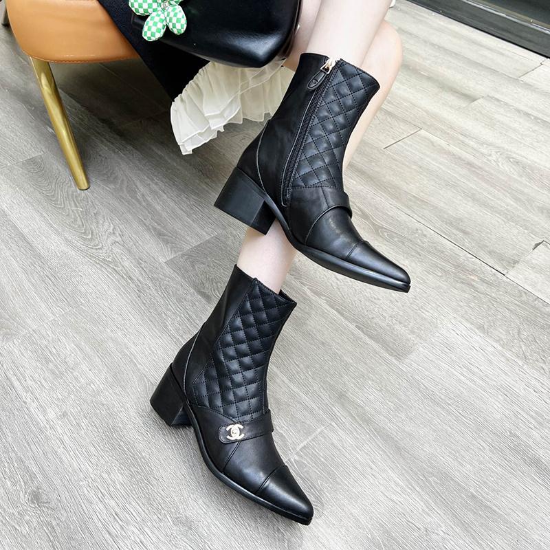 New Fashion Classic Lingge Cowhide Short Boots 1023121405