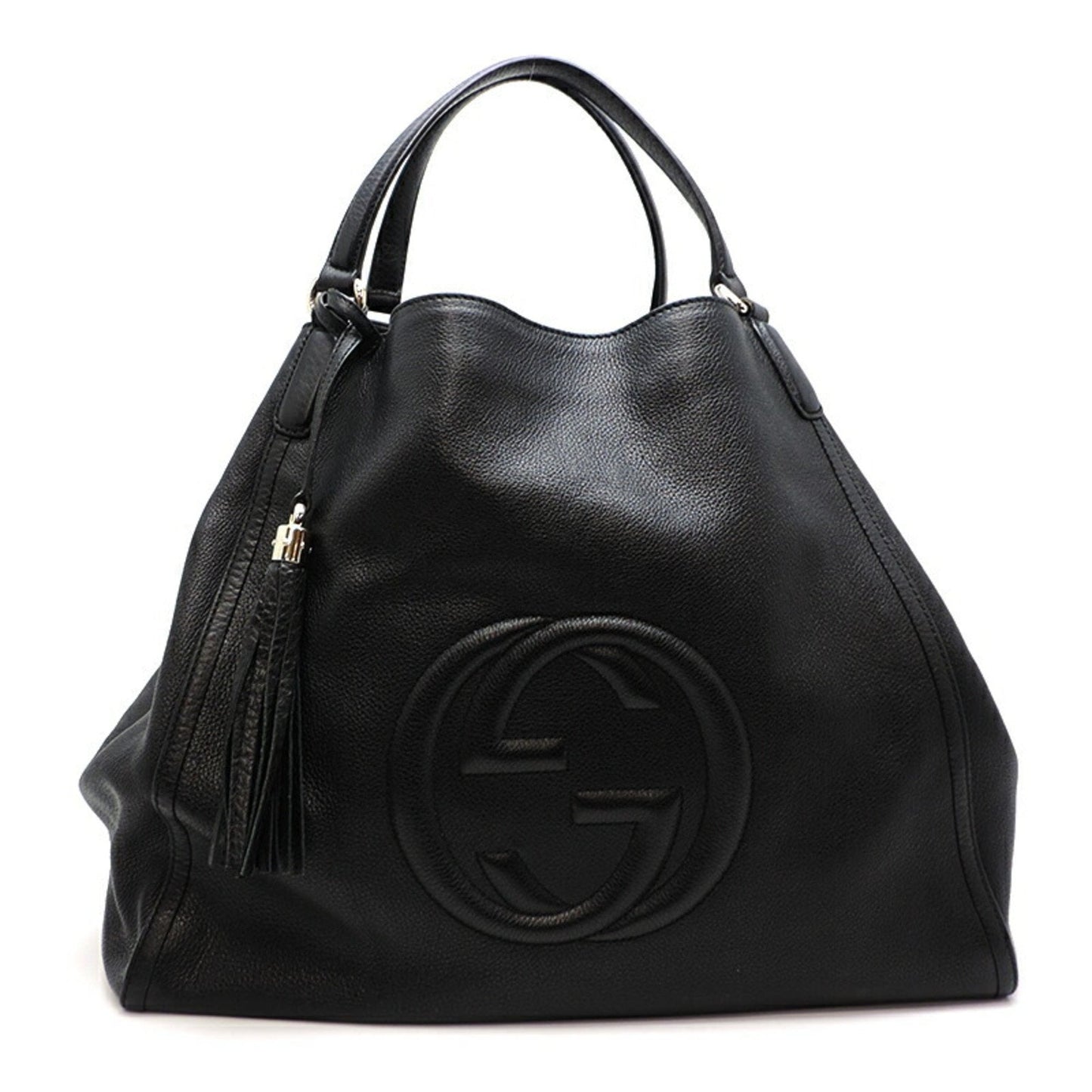G Interlocking Tassel Bag Women's Tote Leather Black PD0423112117