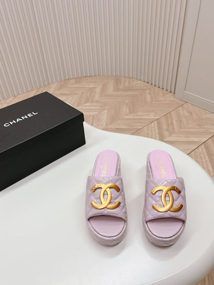 Chane1 top fashion thick-soled rhombus slippers 0724030812