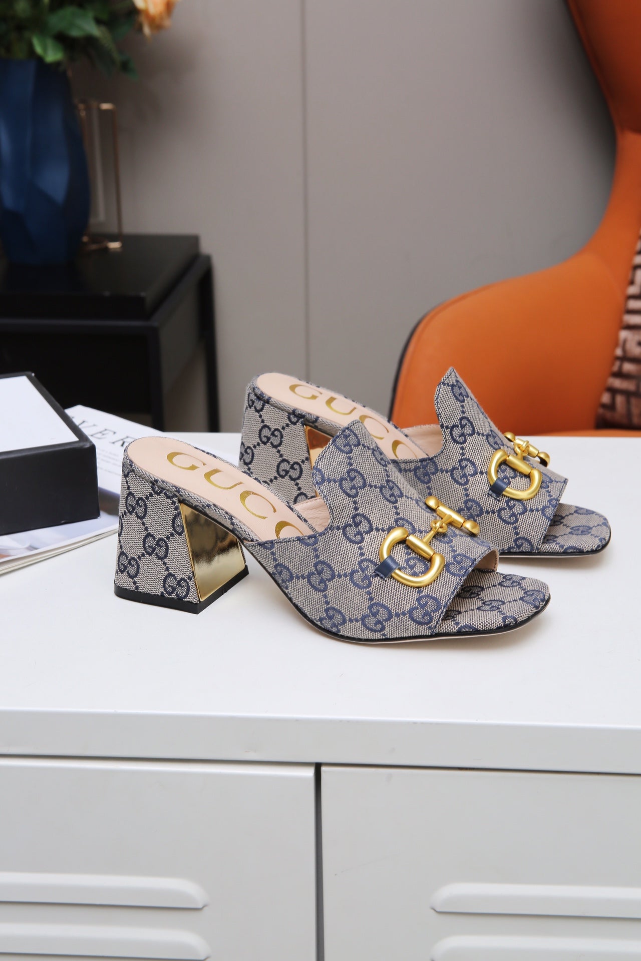 GG Fashion printed thick-soled and chunk-heeled sandals 0725091506