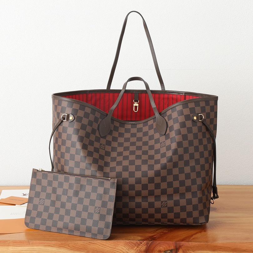 NEVERFULL MM Cherry Damier Ebene RED INSIDE