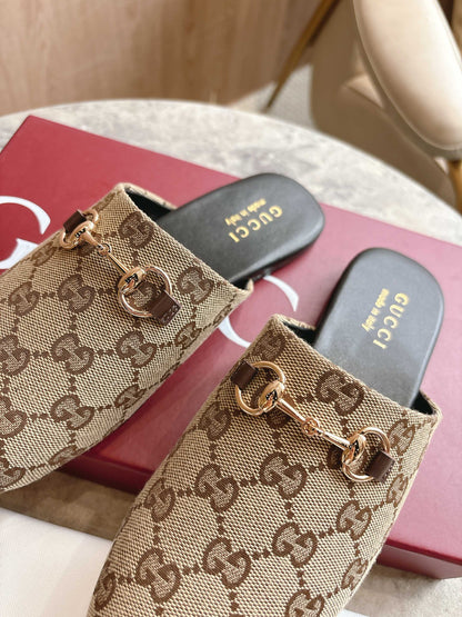 GG horse bit buckle slippers 0725101406