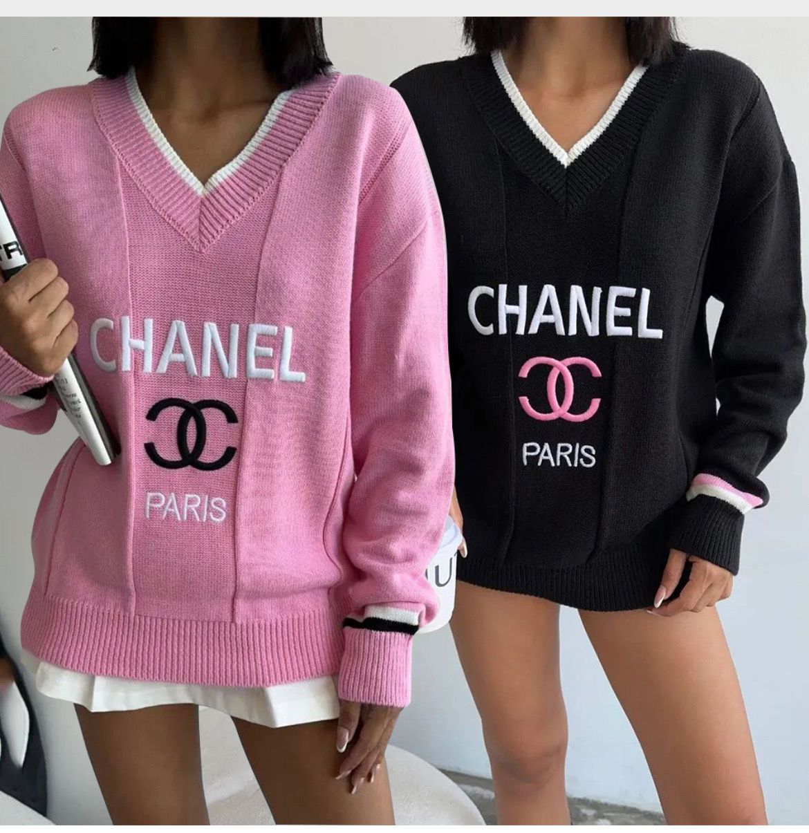 Embroidered v-neck top 9000827010