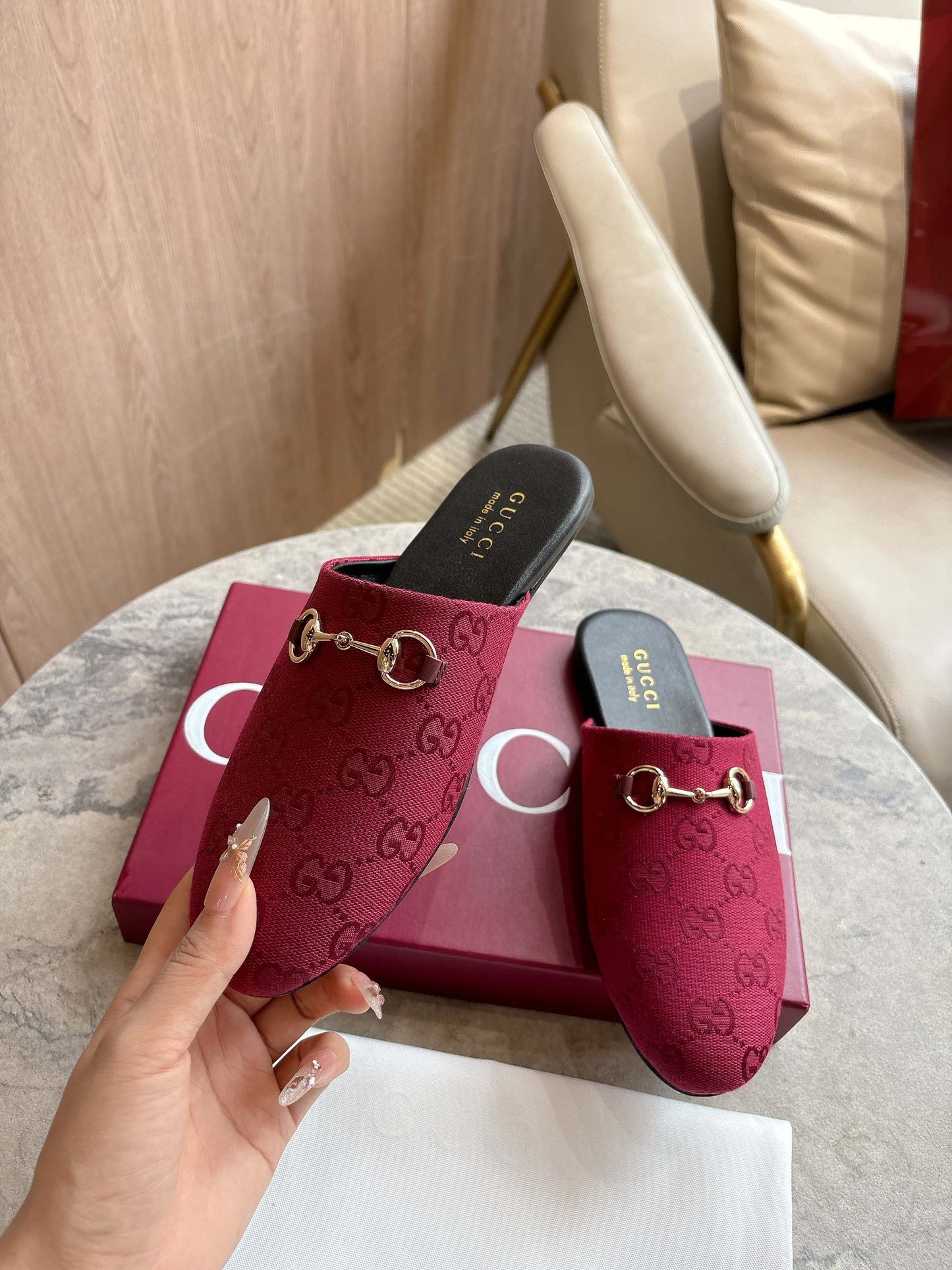 GG horse bit buckle slippers 0725101406