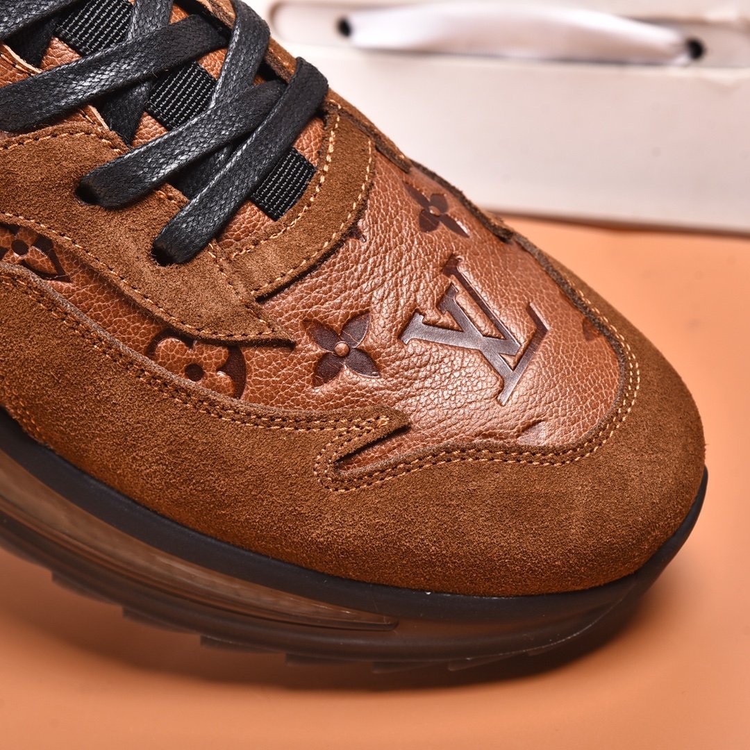 Brown Color Block Cushion Sole Sneakers