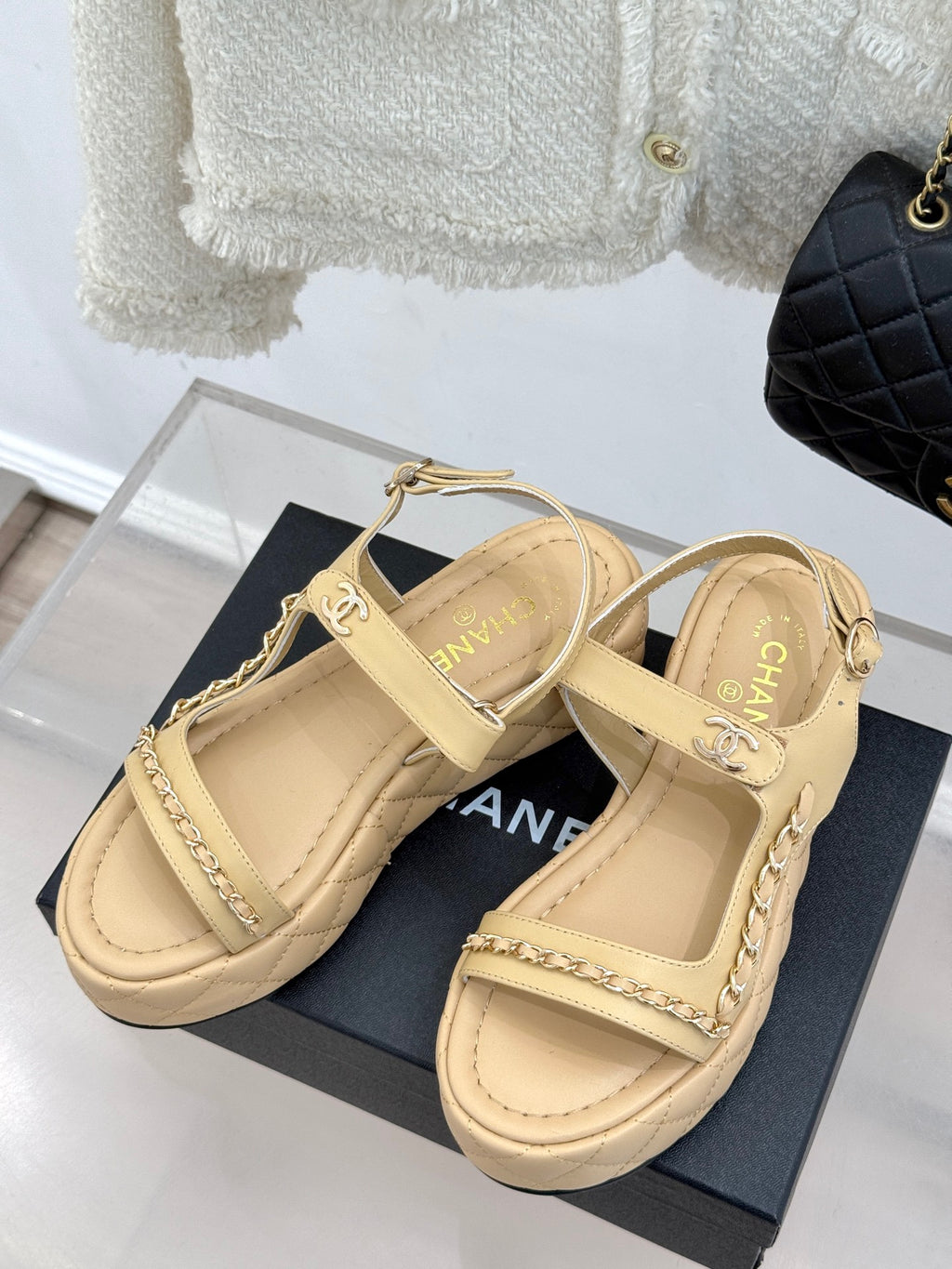 CNL Diamond chain thick-soled platform sandals 0725031110