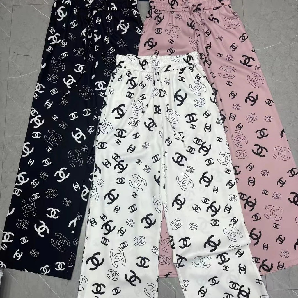 Luxury Fashion Printed Casual Wide Leg Pants 1024062113