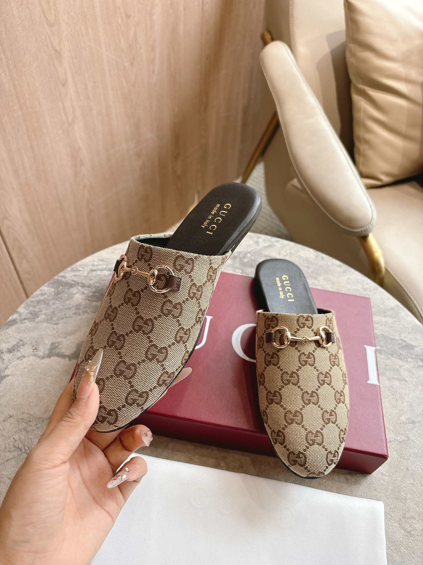 GG horse bit buckle slippers 0725101406