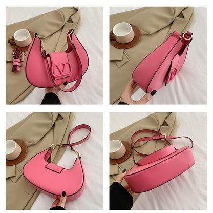 New Solid Color Litchi Underarm Bag Fashion Shoulder Bag 1024051518
