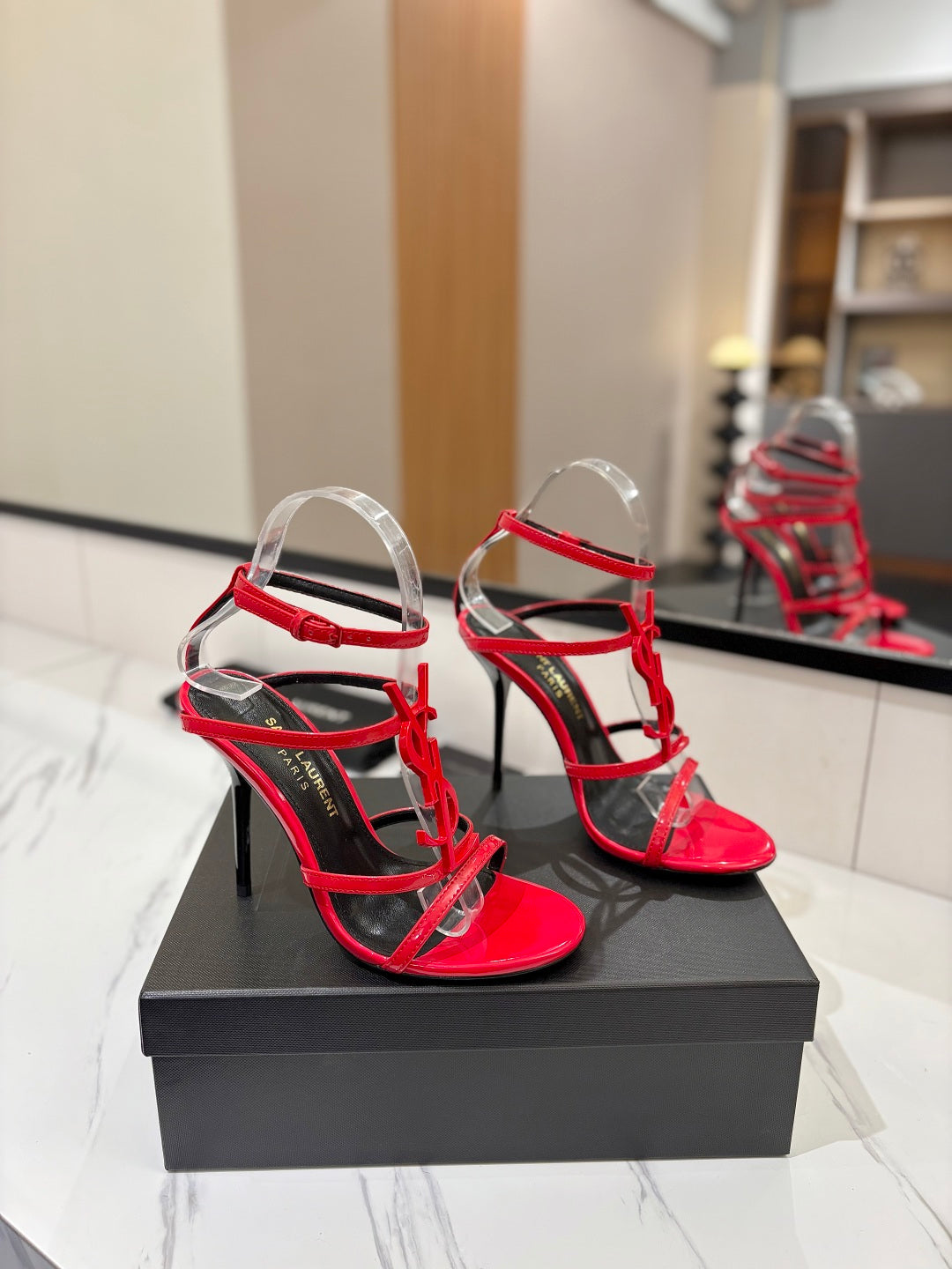 Summer New Genuine Leather Stiletto With Socialite Letter Buckle High-heeled ShoesPD05202412406