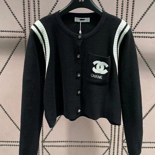 New zipper towel embroidered knitted cardigan 1024092511