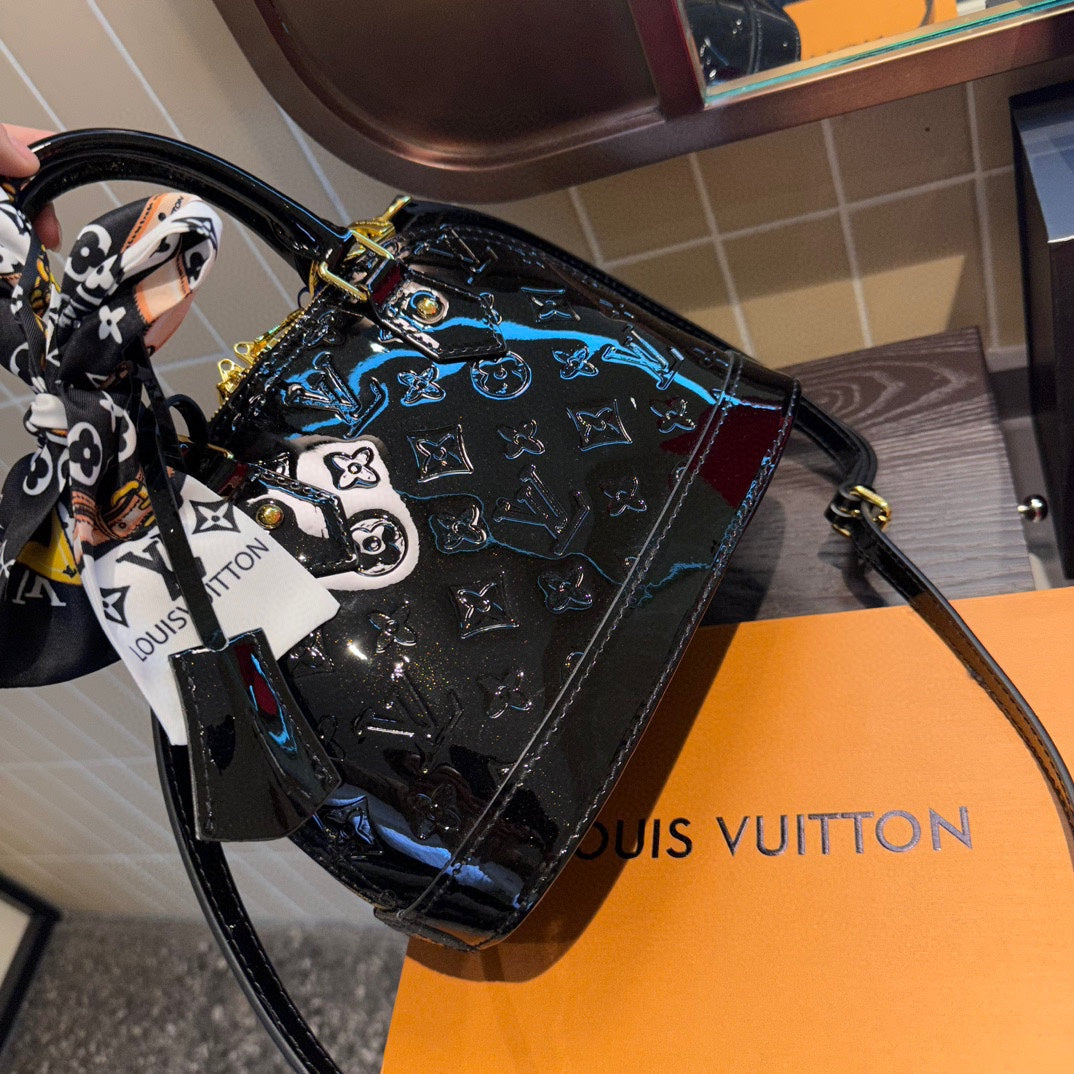 Embossed bright leather Alma shell bag 1824041702