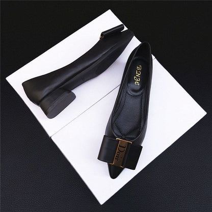 BLACK HANDMADE LEATHER DLOGO WOMEN'S SLIPPERS