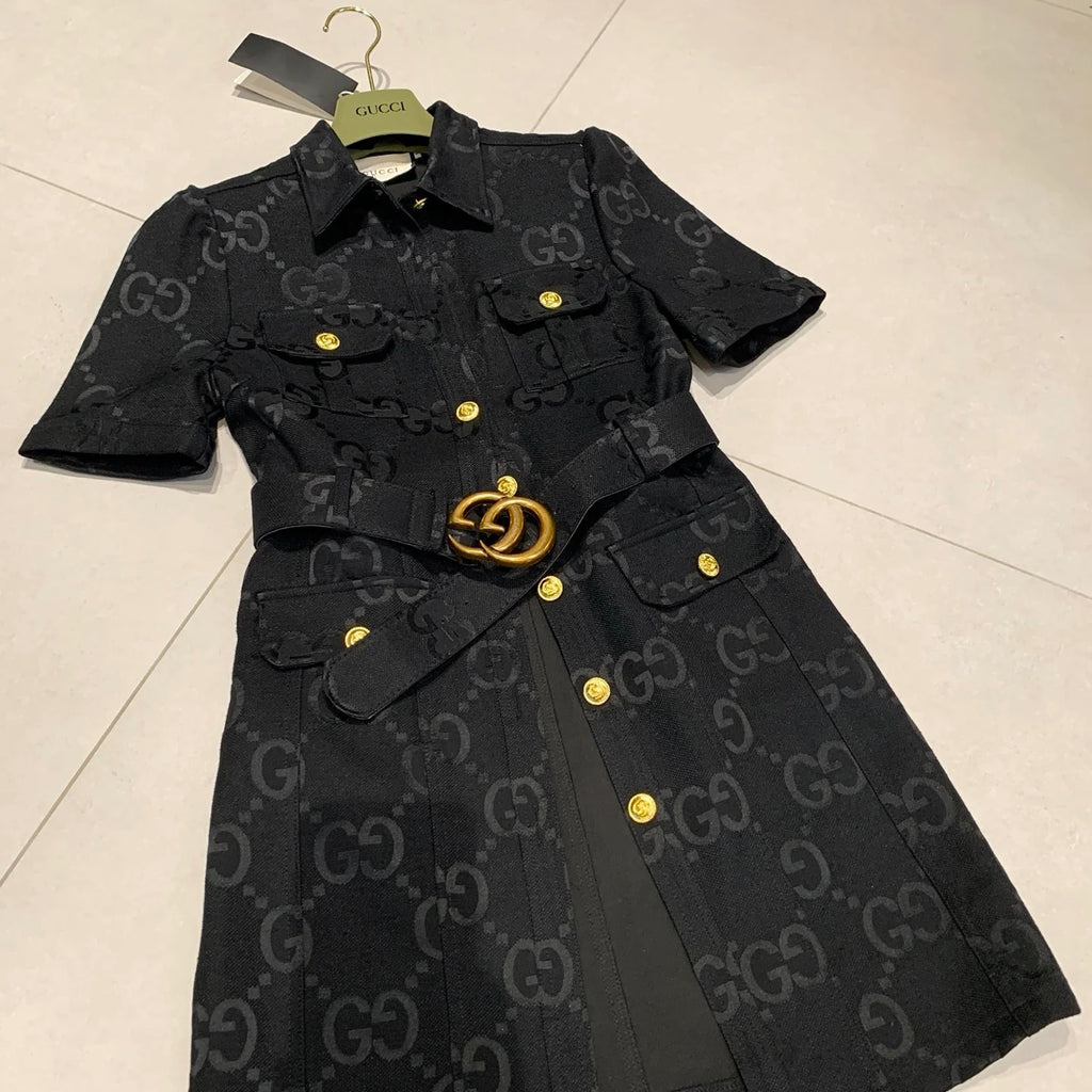 Medium to long classic slim fit denim dress 1025061816