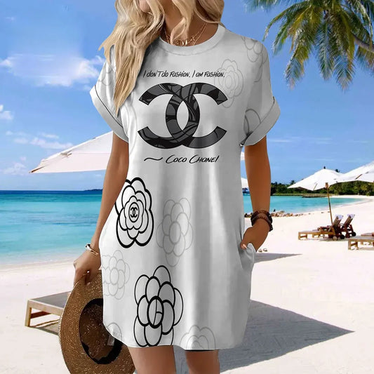 Premium Short Sleeve Pocket Dress 3D1025031803