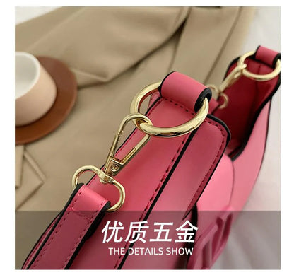New Solid Color Litchi Underarm Bag Fashion Shoulder Bag 1024051518