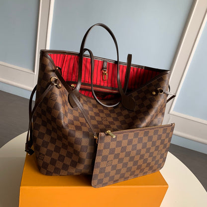 NEVERFULL MM Cherry Damier Ebene RED INSIDE