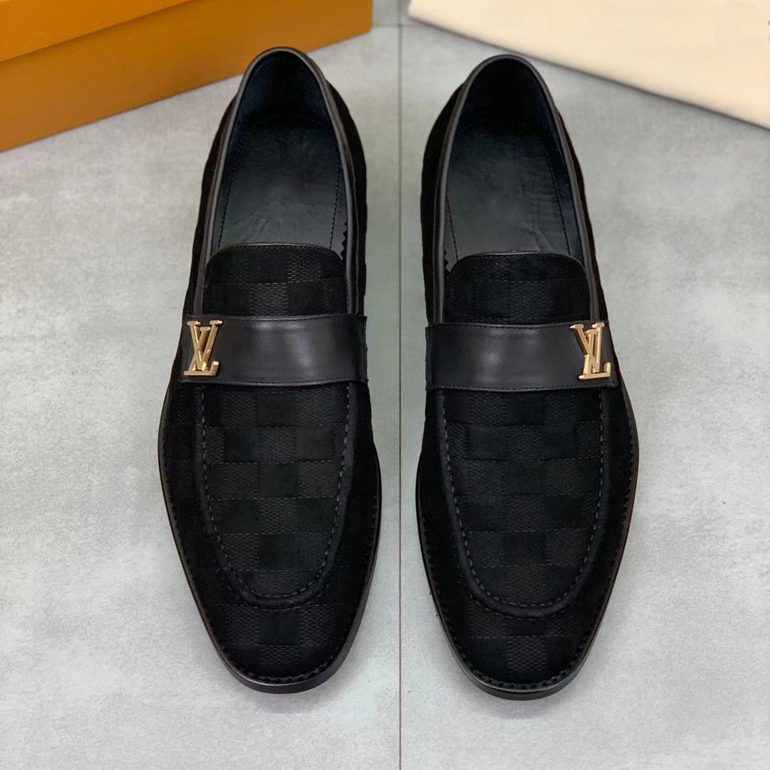 High-end handmade luxury logo men's classic leather shoes