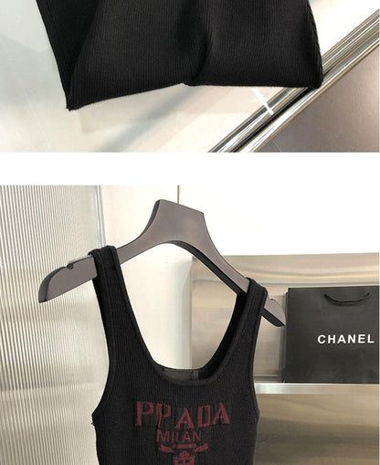 New Fashion All-match Ice Silk Knitted Sling Dress 1024040306