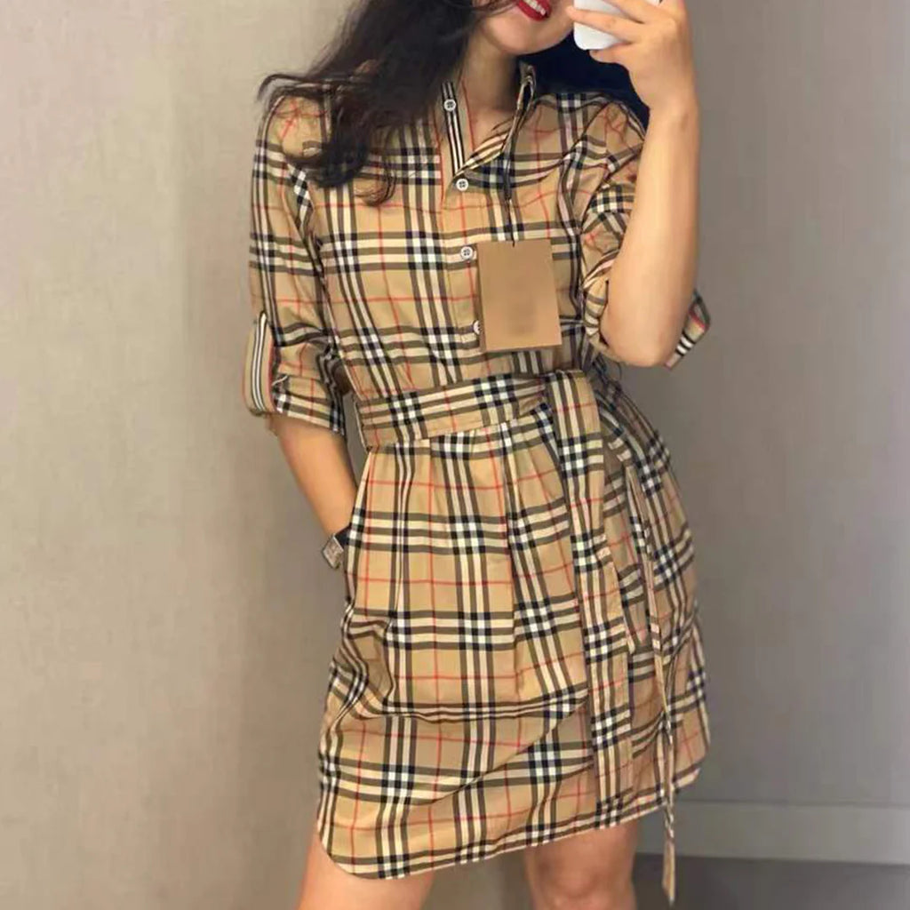New classic plaid shirt skirt 1024050603