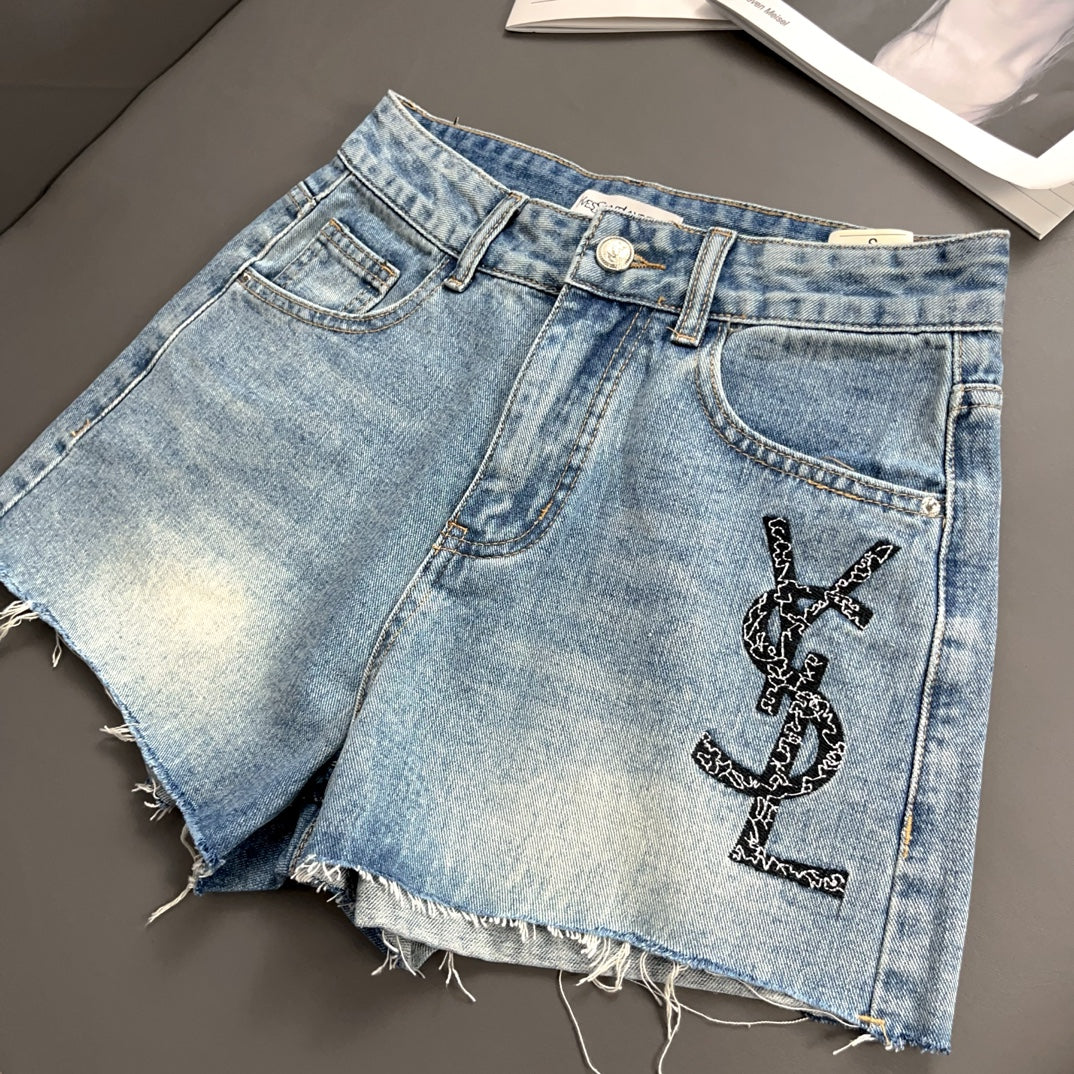 YSL fashion denim shorts 0725070105