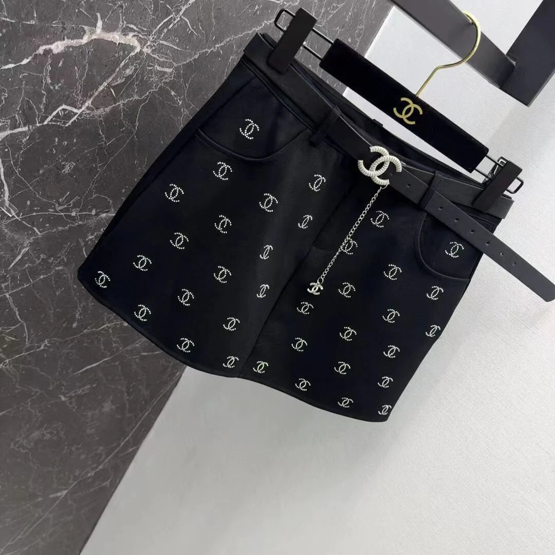 New Entry Light Luxury Spice Girl Full Hot Diamond Skirt 1024040130