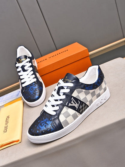 V Fashionable plaid print sneakers 0724101401