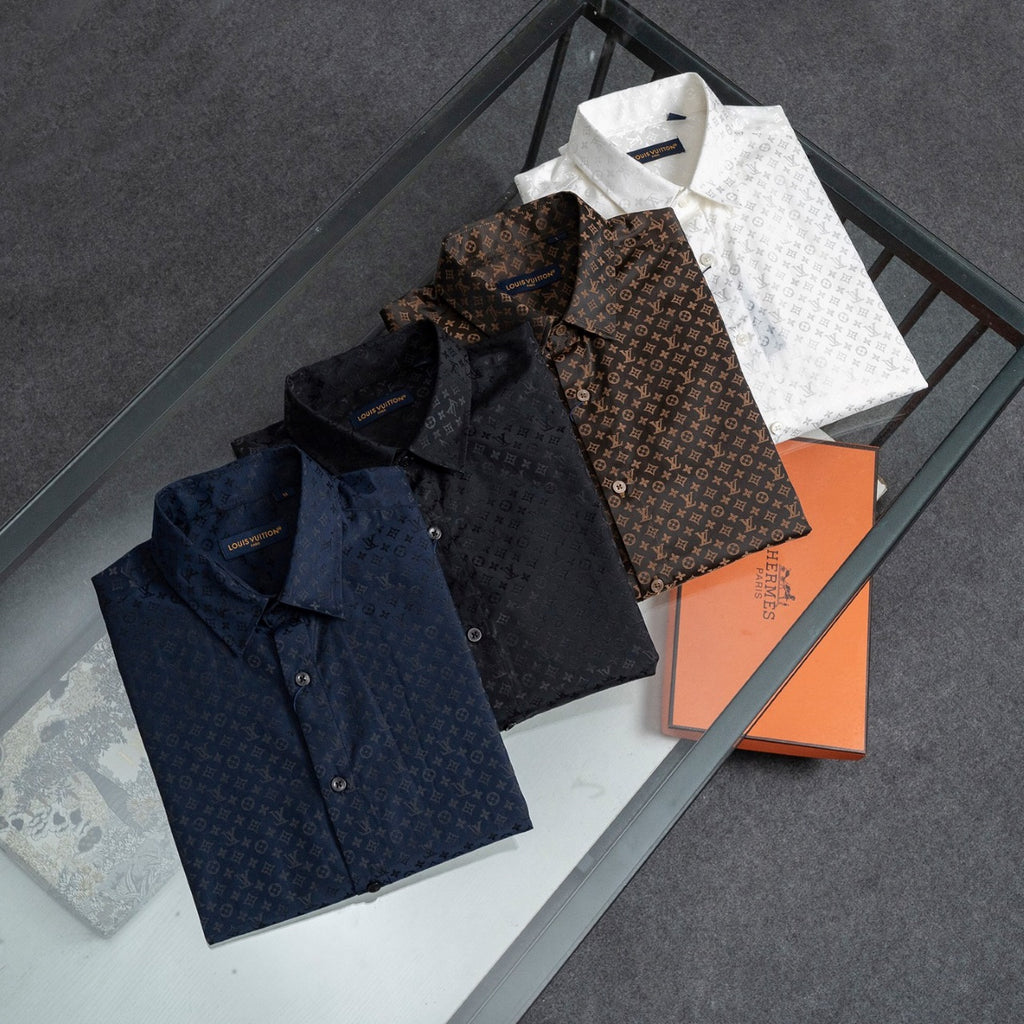 Lvv fashionable printed all-cotton lapel shirt 0725092601