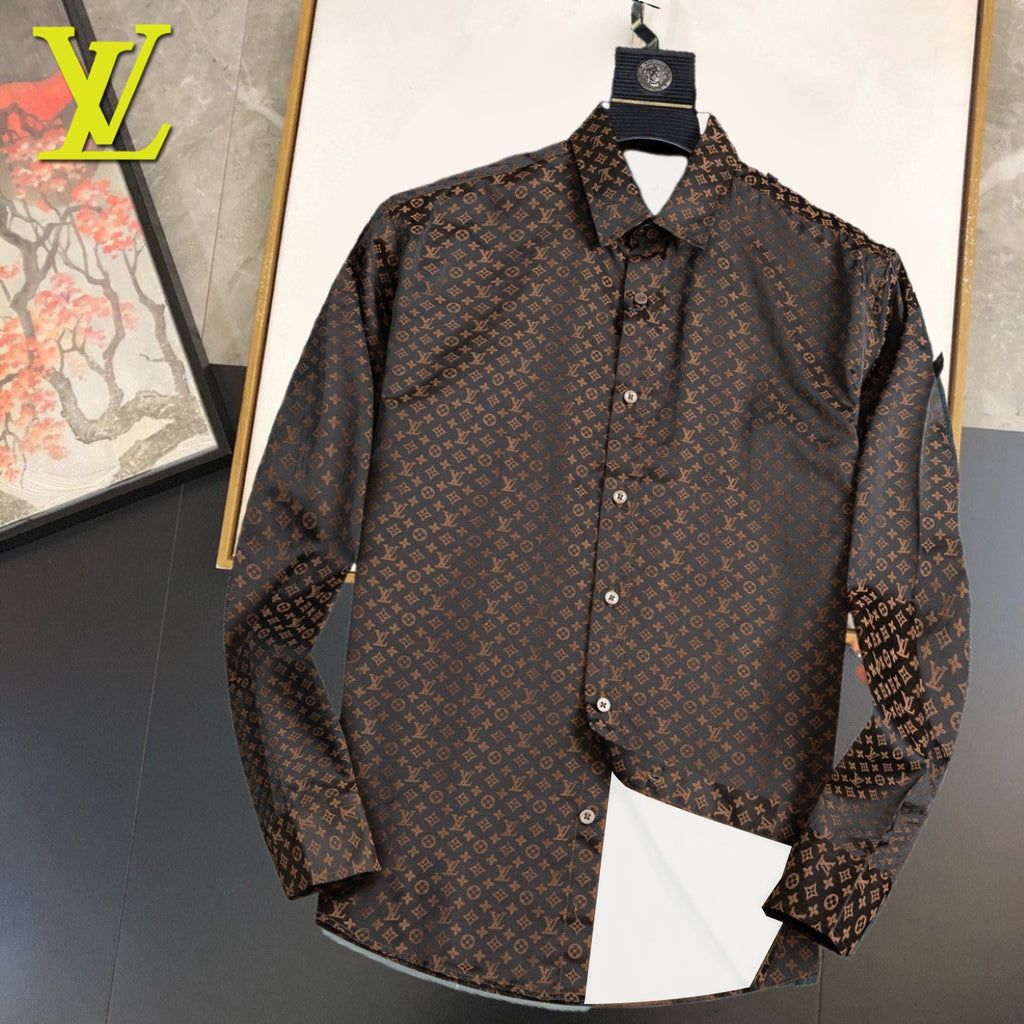 Lvv fashionable printed all-cotton lapel shirt 0725092601