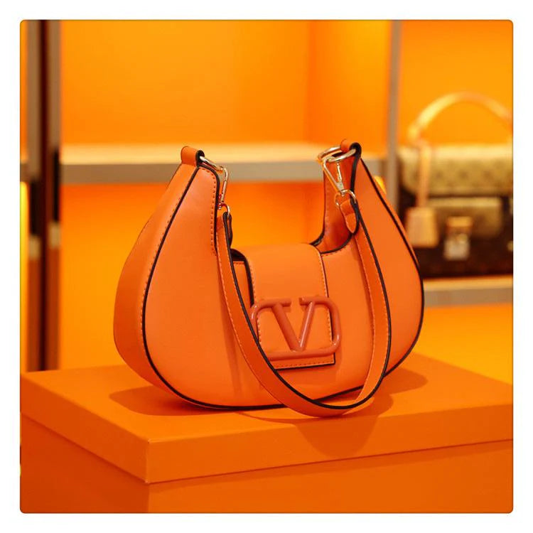 New Solid Color Litchi Underarm Bag Fashion Shoulder Bag 1024051518