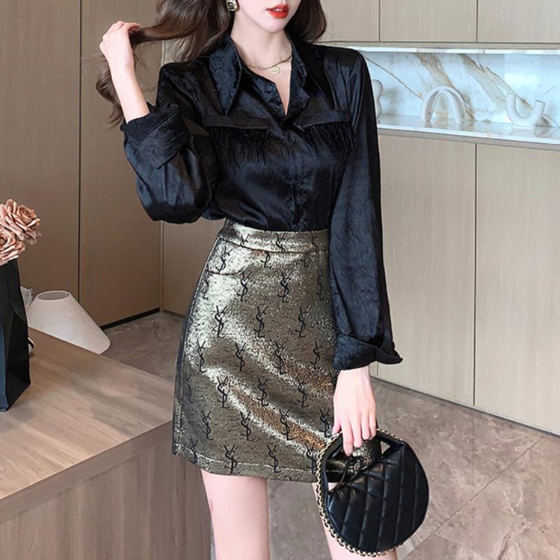 New Fashion Versatile Shirt High Waist Skirt 1024010504