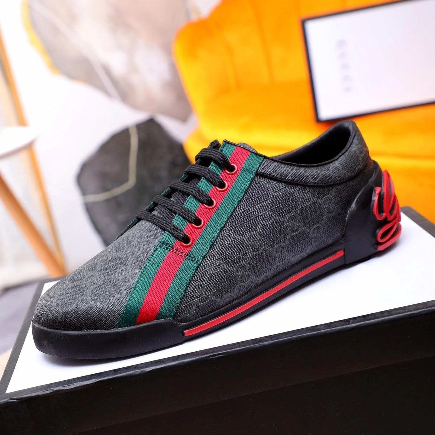 GG classic printed low-top rubber-soled sports shoes 0725061703