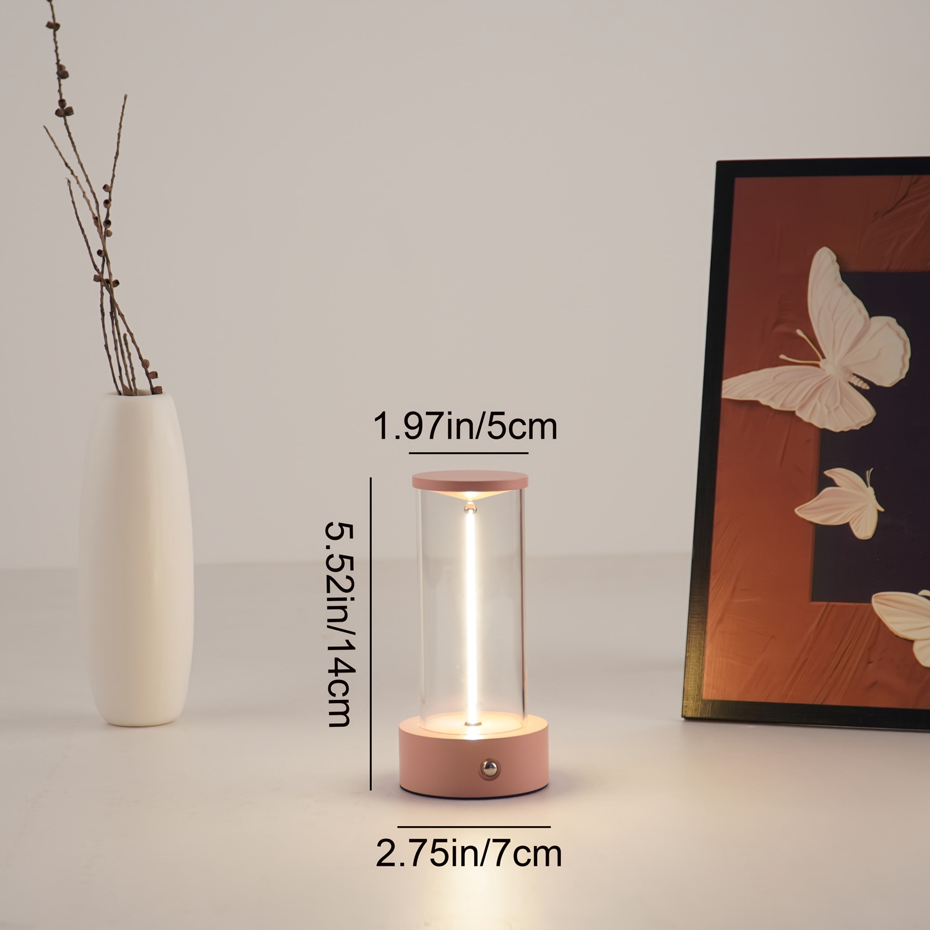 Rechargeable bedside quantum light dimmable with breathing variable light