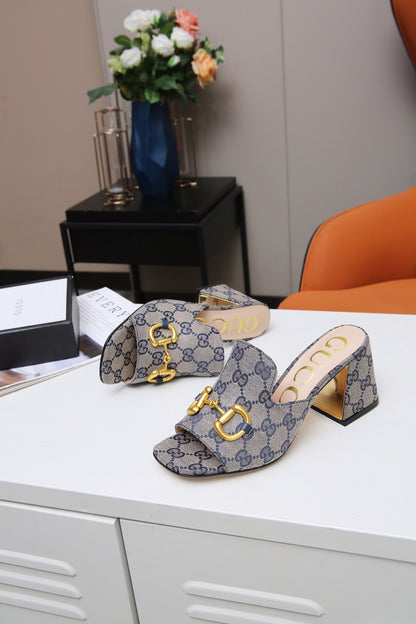 GG Fashion printed thick-soled and chunk-heeled sandals 0725091506