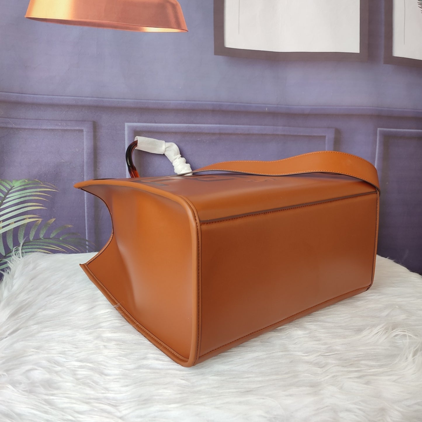 FF Fashion Brown Leather Tote Bag XC0723102602