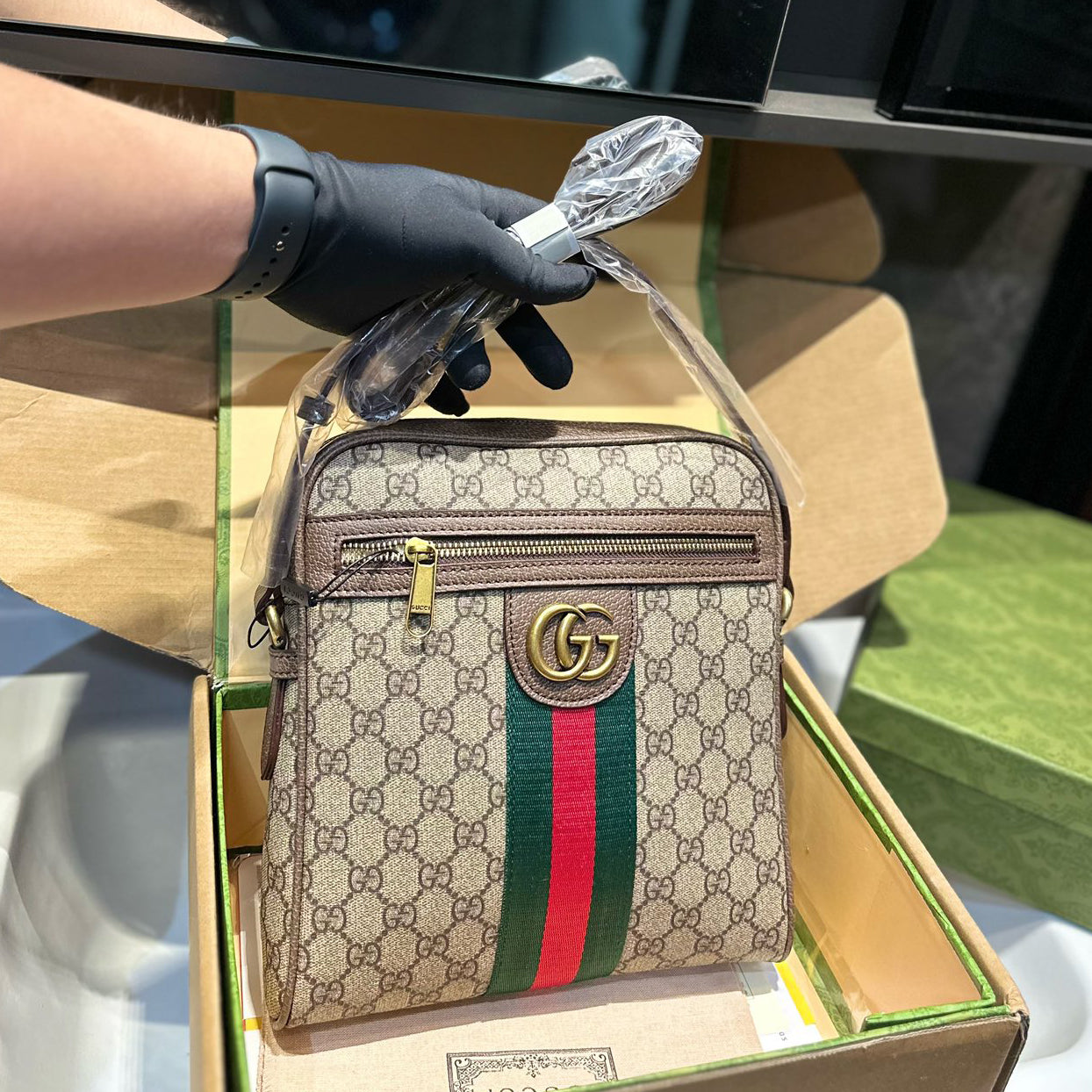 New style trendy genuine leather men's crossbody bag 10240223TJ23