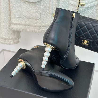 Fashion new autumn and winter pearl high heels women's boots 1023120110