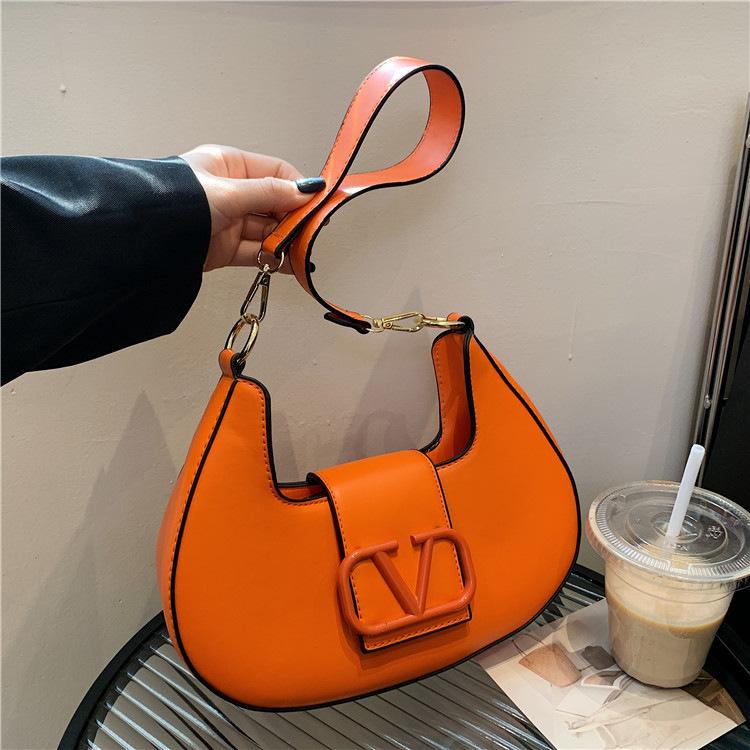 New Solid Color Litchi Underarm Bag Fashion Shoulder Bag 1024051518