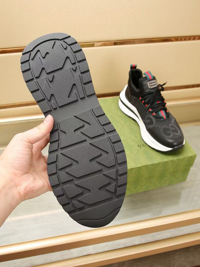 GG luxury fashion large print rubber sole sneakers 0725010201