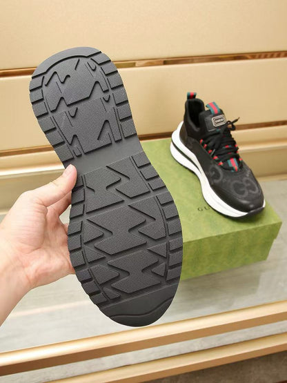 GG luxury fashion large print rubber sole sneakers 0725010201