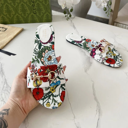 GG New Floral Horsebit Buckle Women's Slippers 1025070413