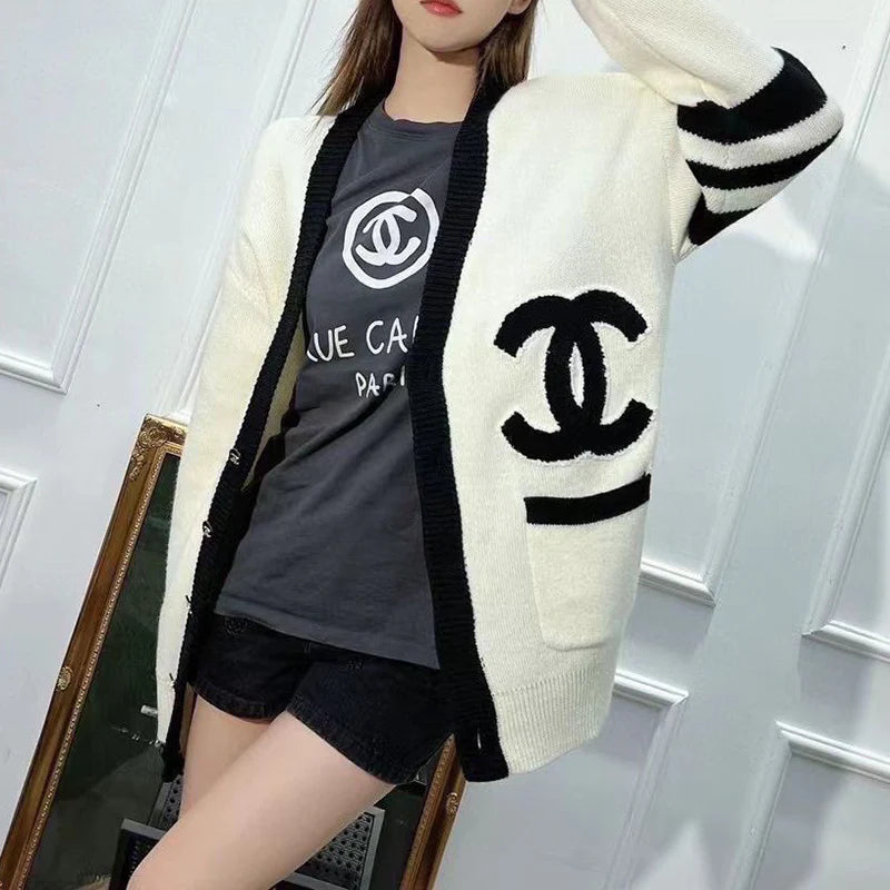 Versatile Knitted Embroidered Cardigan 1024093027