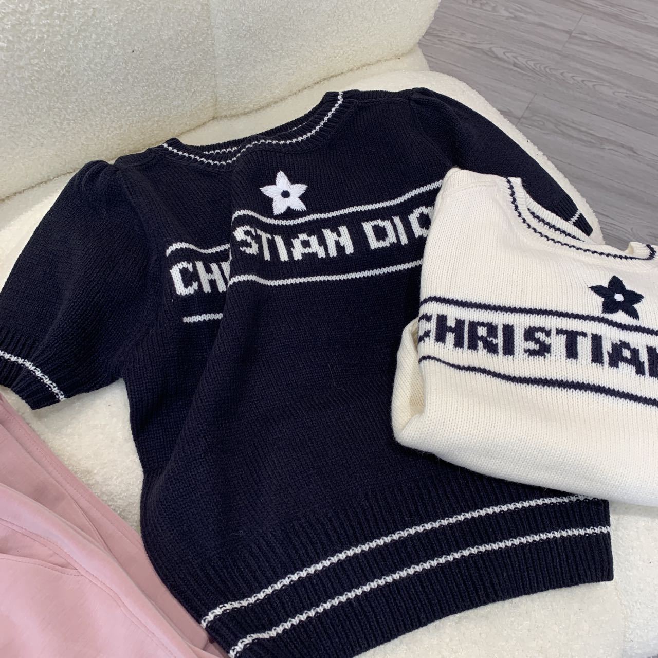 Fashion Printed Puff Sleeve Sweater Short Sleeves PD10062747