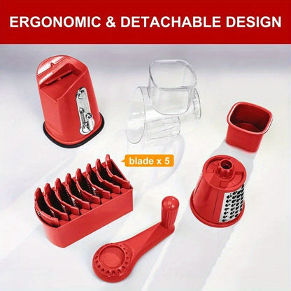 Hand-held Rotary Cheese Grinder｜Vegetable Chopper, Non-Electric Tool