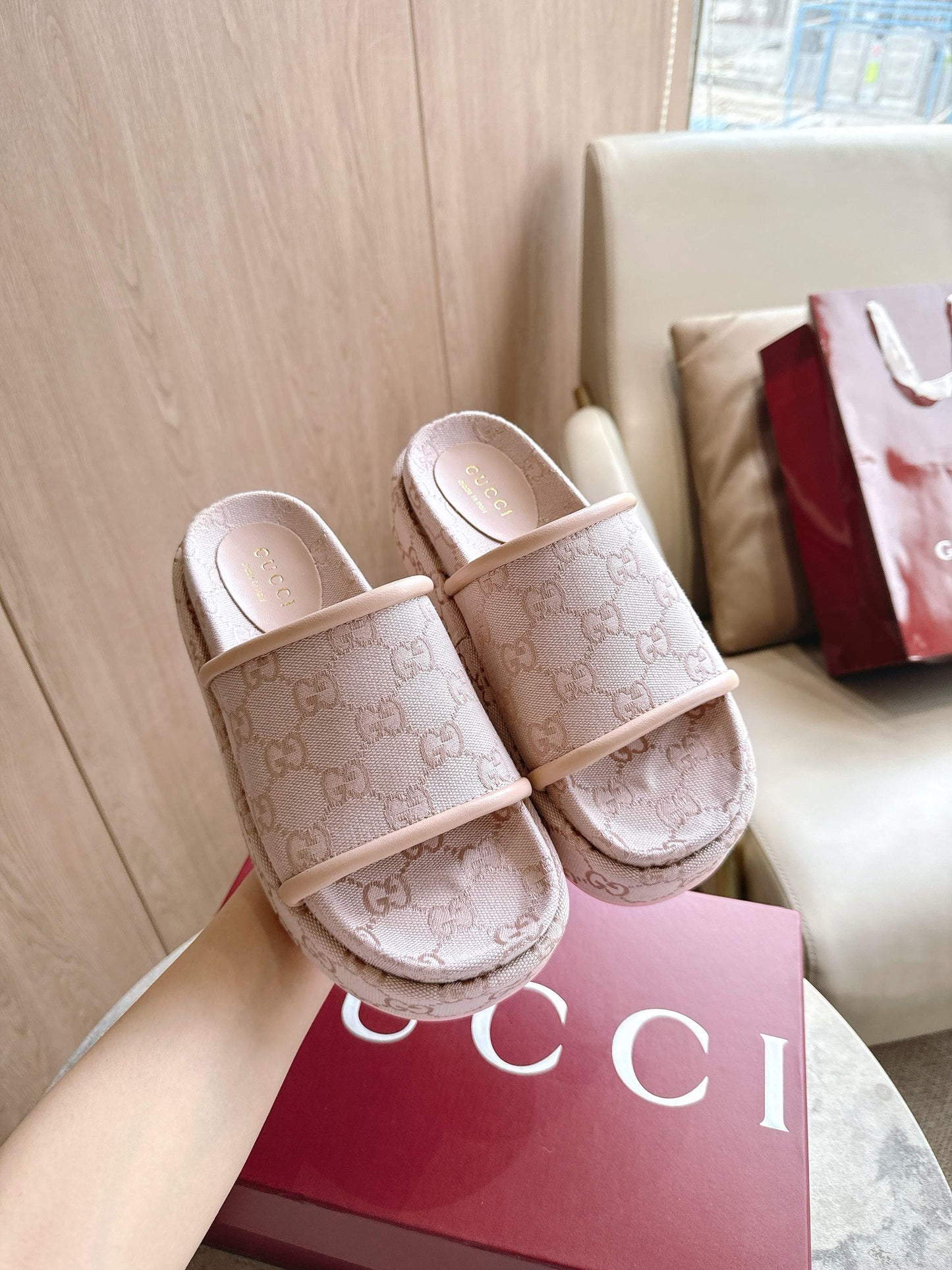 GG saddle buckle thick-soled slippers 0725101409